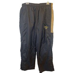 NFL New Orleans Saints Football Black Nylon Track Pants Mesh Lined Men's Size M‎